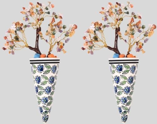 Crystal Stone Tree for Wall (Set of 2)