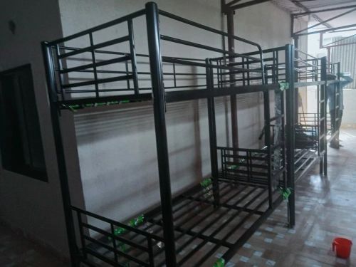 Mild Steel Black Metal Cot Double Bed