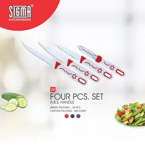 Stainless Steel Blades ABS 4 Pieces Knife Set