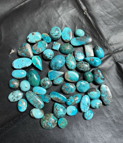 Polished Irani Turquoise Firoza Gemstone Cabochon for Jewelry