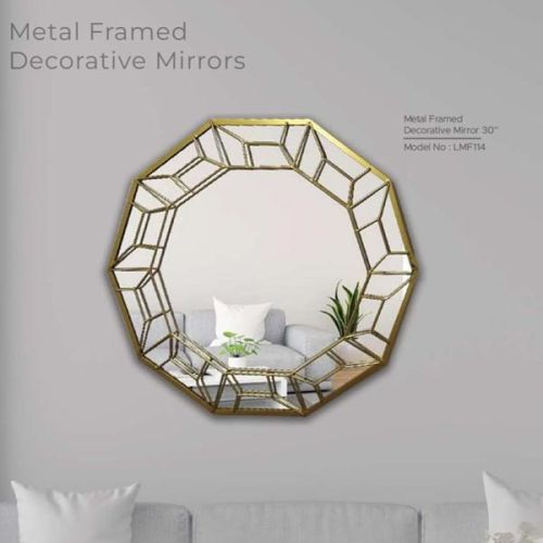 Kriztle Hexagonal Metal Framed Decorative Wall Mirror