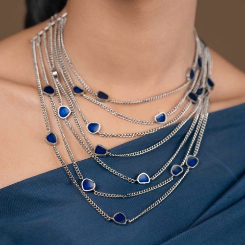 Silver Plated Brass Leela Layered Women Necklace