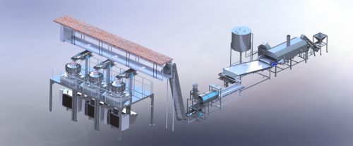 Snack Pellet Fryer System, Color : Silver