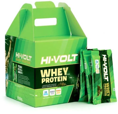 Hi-Volt Whey Protein (Chocolate) - 1 Kg | Pack OF 30 Sachet