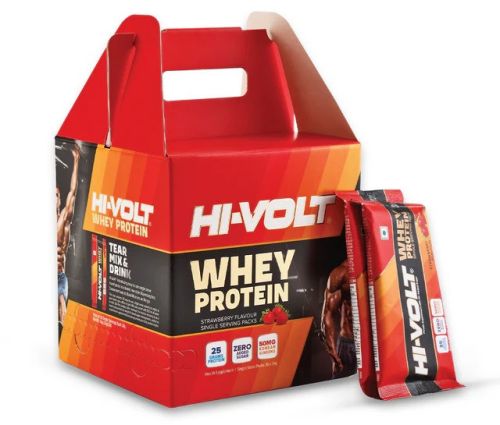 Hi-Volt Whey Protein (Strawberry) - Pack OF 30 Sachet