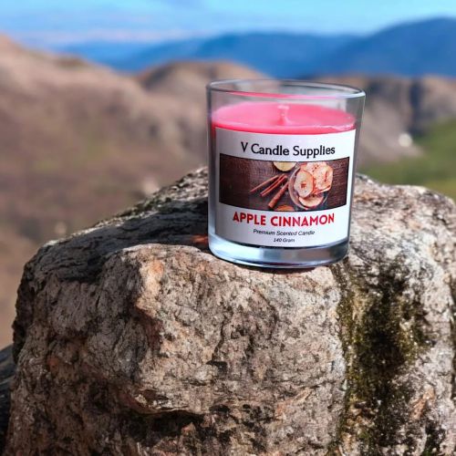 Apple Cinnamon Blended Soy Wax Scented Candle With Metal Lid