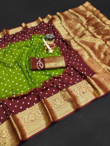 Thankar Women Comfortable Bandhej Silk Saree