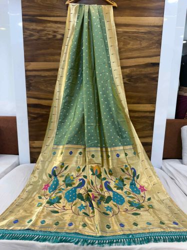 Women Soft Silk Pure Jari Weaving Work Saree