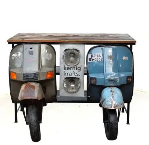 Metal Bajaj Scooter Motorcycle Unique Serving Counter, Weight : 47 Kg