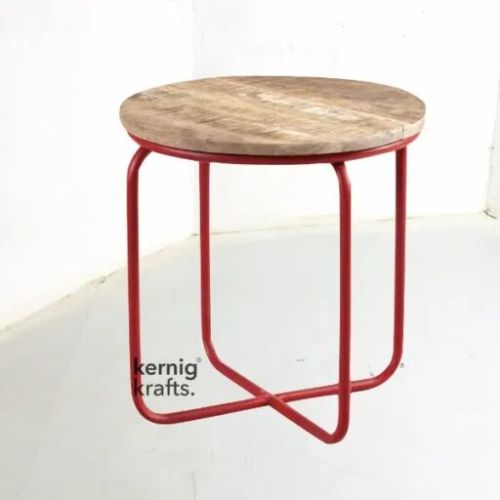 Cool Metal Frame Mango Wood Top Coffee Table