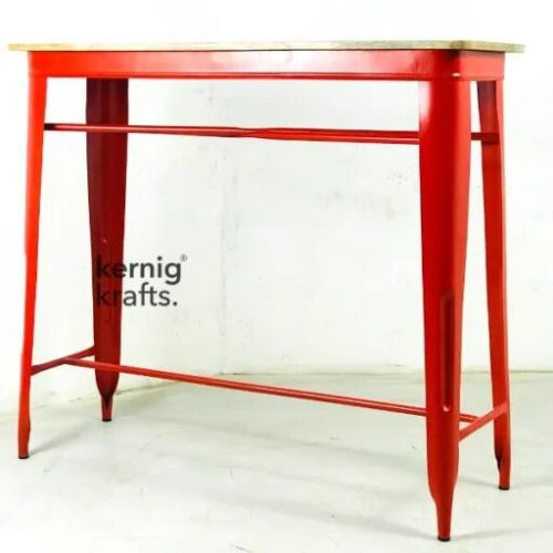 Mango Wood Tolix Sleek Bar Table, Color : Customizable for Cafeteria