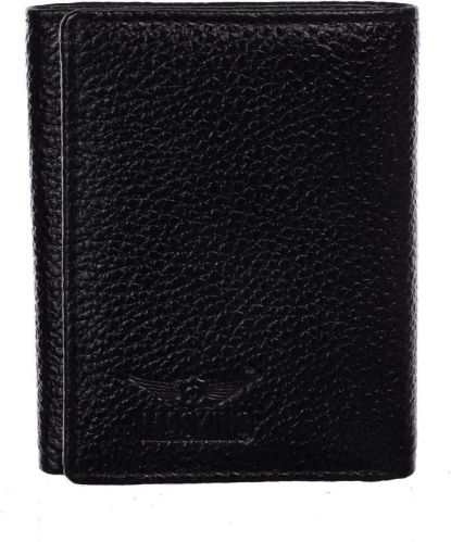 Ndm Black Leather 3 Fold Wallet