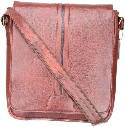 Sophisticated 100%Genuine Leather Brown Laptop Slingbag
