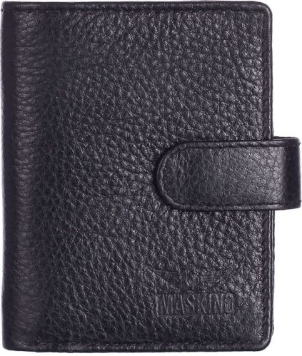 Men Upper Button Book Fold Ndm Black Wallet