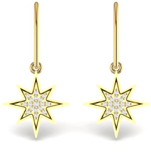 0.16 CT Diamond Star Dangling Earrings For Ladies