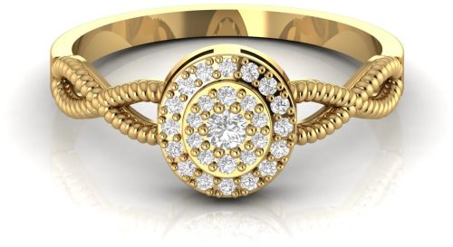 0.21 CT Cluster Diamond Oval Engagement Ring