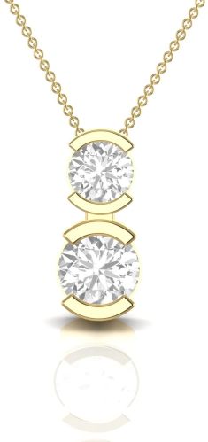 0.34 CT Half Bezel Design Diamond Pendant