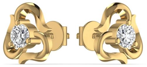 0.50CT Waves Solitaire Diamond Stud Earring For Ladies