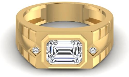 1.79CT Opulent Emerald Diamond Mens Ring Casual Wear