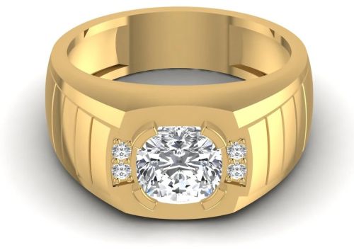 High End 2.07CT Majestic Cushion Diamond Mens Ring