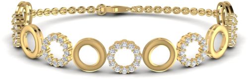 2.10 CT Circle Link Adjustable Diamond Bracelet