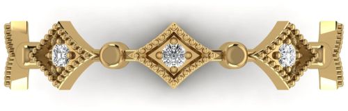 CT 0.114 Kite Shaped Diamond Cluster Light Weight Ring