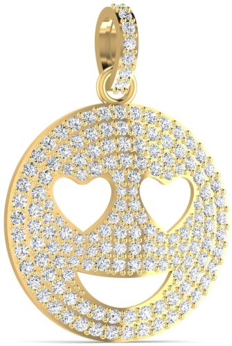 Smiley Heart Design Hip-Hop Diamond Pendant