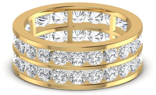 4.84CT Sparkle Two Line Diamond Wedding Band For Women's