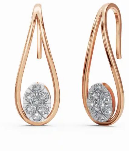 14 Kt Gold Women Charming Drop Lab-grown Diamond Earrings