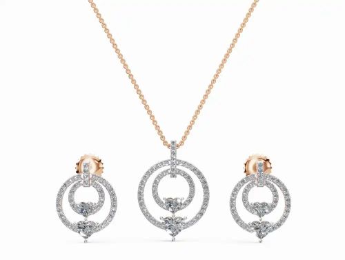 Women Eternal Heart Pendent Set, Color : Silver, Purity : 14 Kt