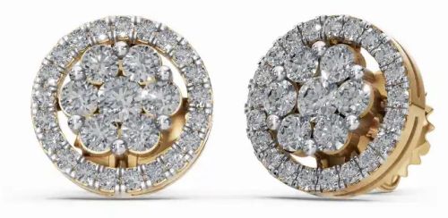 Women Halo-Embraced Diamond Cluster Studs