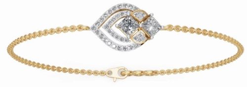 Women Leaf Diamond Chain Bracelet