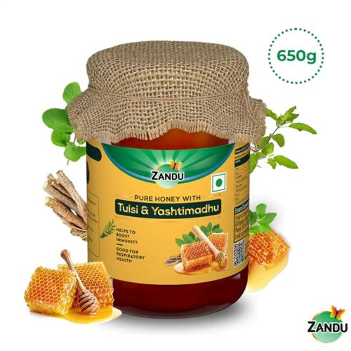Pure Honey with Tulsi & Yashtimadhu, Color : Golden