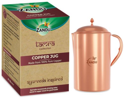 Zandu Pure Copper Jug for Natural Immunity and Nutrients (2 Litre)