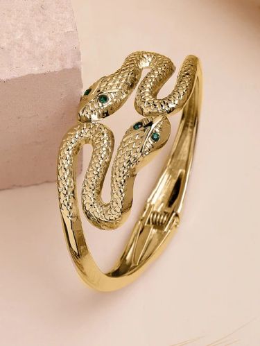 Bohey by Karatcart Gold Plated Snake Design Kada Bracelet for Women