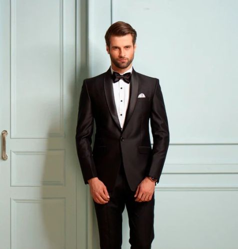 Classic Grey Partywear Tuxedo Suit FOR Mens