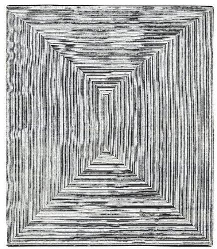 Wool Light Grey Hand Knotted Rug, Shape : Rectangular