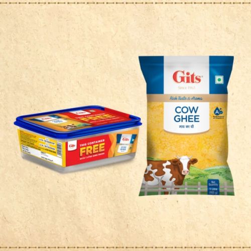 Gits Cow Ghee with Free Container, Color : Yellow