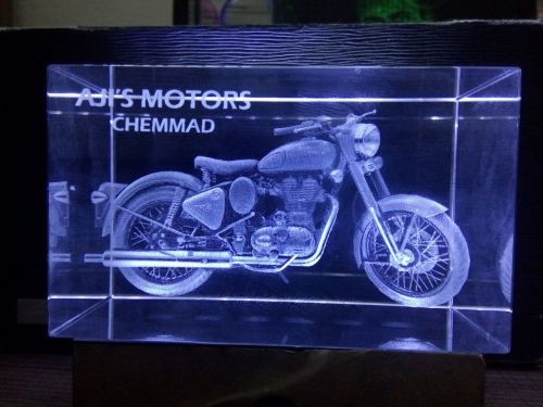 Aadya Crystal 6x6x10 Bike 3d Model Laser Engraving Crystal Cube