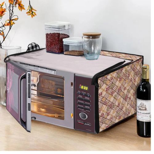 Microwave Oven Cover With Adjustable Front Zipper