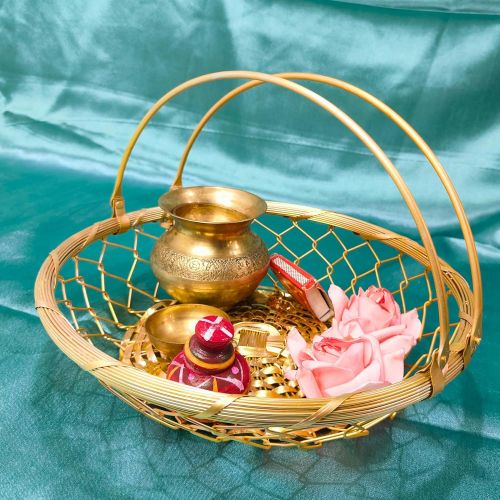 Metal Gift Baskets, Color : Grey, Golden, Silver, Gold