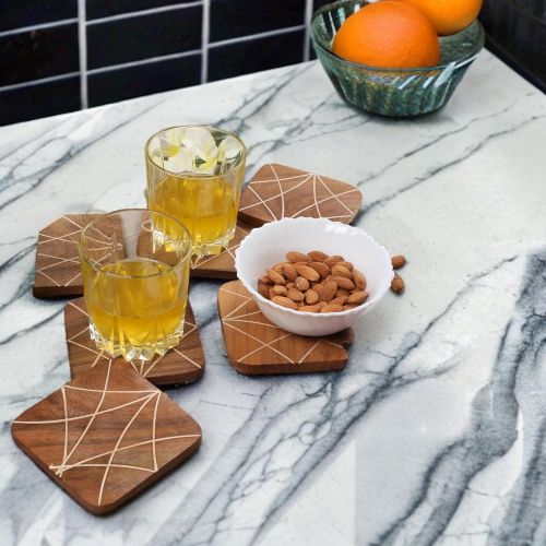 Non Polished Wood Coffee Table, Color : Brown, Black for Wooden