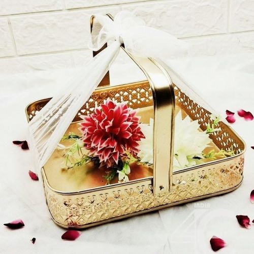 Paper Box Metal Basket Gift Hamper, Color : Green, Gold, Gold