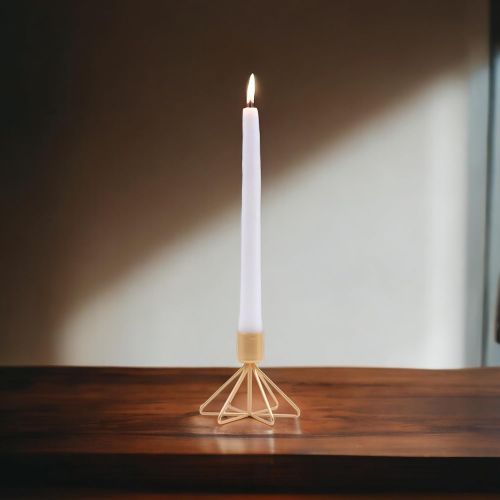 Modren Polished Metal Taper Candle Holders, Color : Silver, Golden