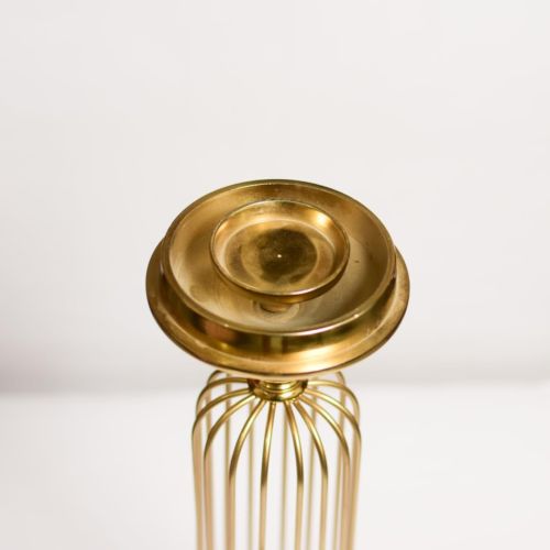 Polished Metal Gold Candle Stand, Color : Golden