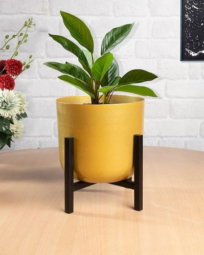 Metal Planter With Stand Stylish Golden Flower Pot
