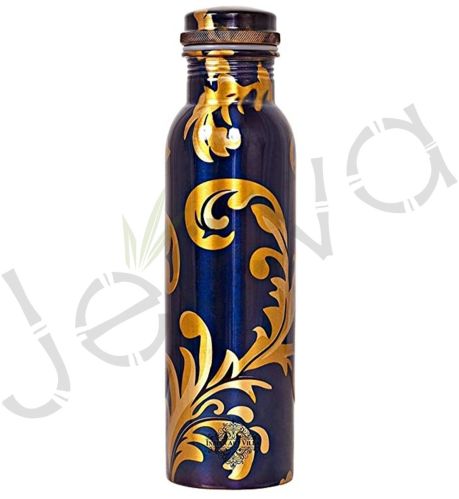 Jeeva Printed Copper Water Bottle, Color : Multicolor