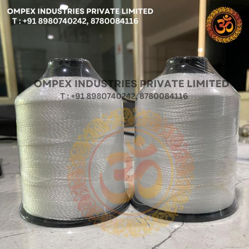 Oipl Polyester Double Twist Plain Bag Closing Threads, Color : White