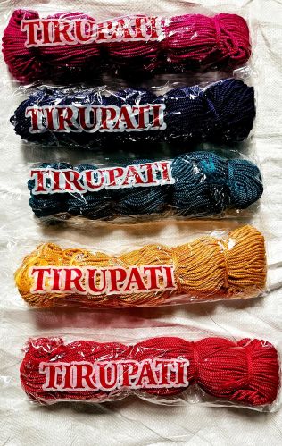 Double Twist Plain 2mm Multicolor Resham Rope, Brand Name : Tirupati