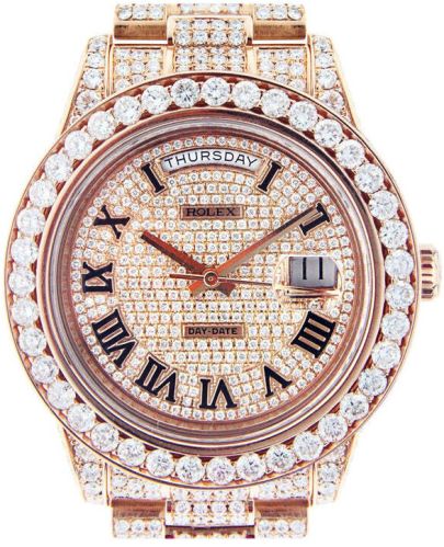 Rolex 18K Rose Gold Custom Lab Grown Diamond Day-Date Watch